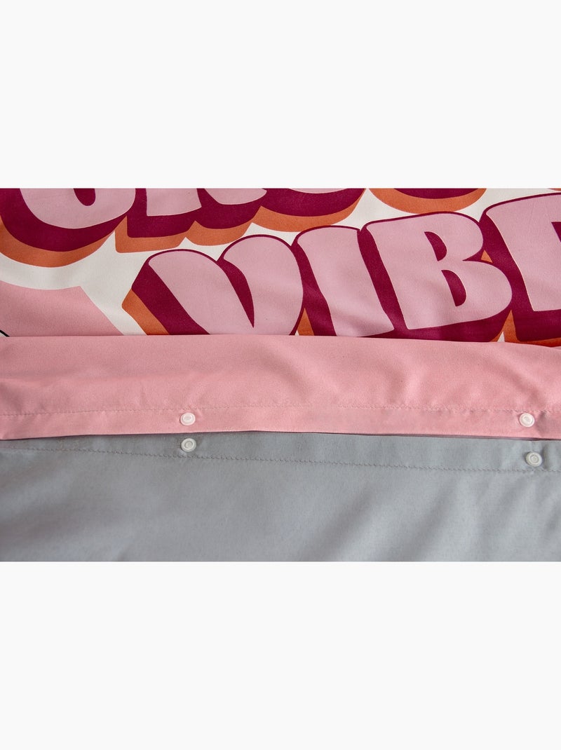 Parure de lit Enfant Groovy Vibes, 140x200 cm Rose - Kiabi