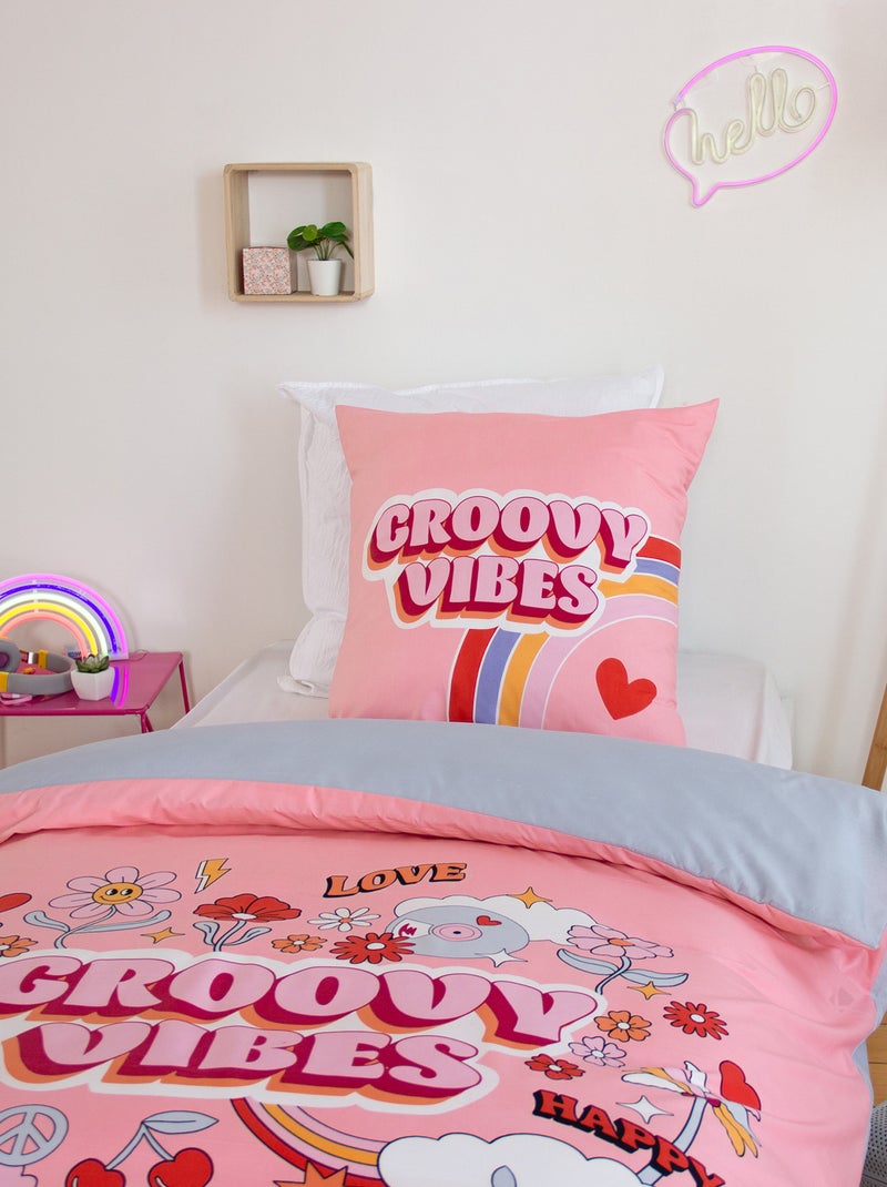 Parure de lit enfant GROOVY VIBES en microfibre Rose - Kiabi