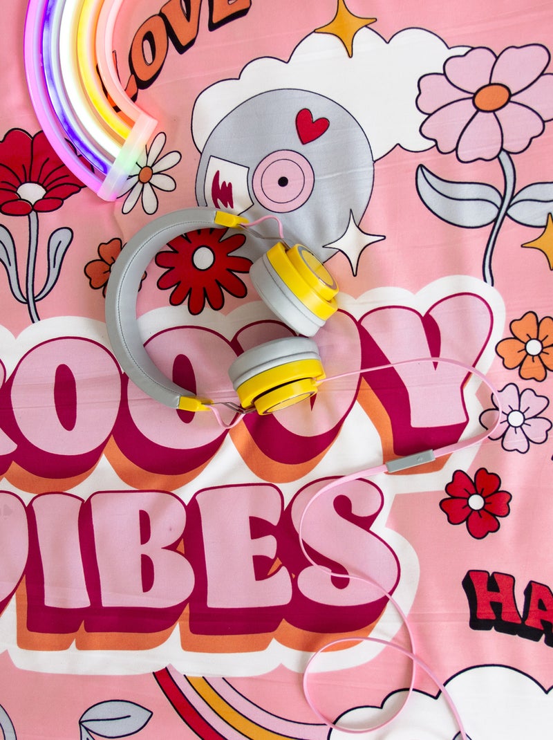 Parure de lit enfant GROOVY VIBES en microfibre Rose - Kiabi