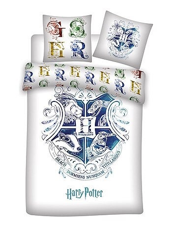 Parure de Lit Enfant Harry Potter Imprimée Réversible Lit 1 Place, BLASONS