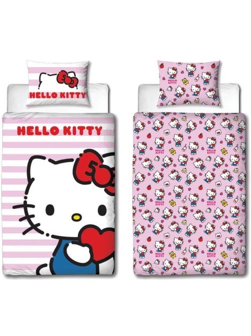 Parure de Lit Enfant Hello Kitty, Microfibre Oeko-Tex, Imprim?e R?versible, Lit 1 place, CUTE - Kiabi Parure de Lit Enfant Hello Kitty, Microfibre Oeko-Tex, Imprim?e R?versible, Lit 1 place, CUTE - Kiabi