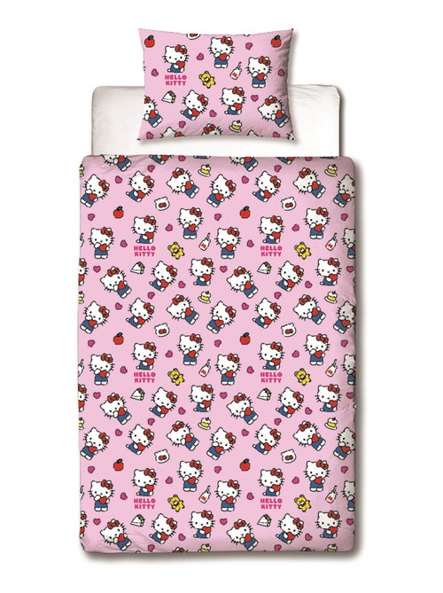 Parure de Lit Enfant Hello Kitty, Microfibre Oeko-Tex, Imprimée Réversible, Lit 1 place, CUTE - Kiabi