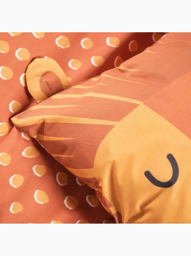 Parure de lit enfant imprimé animalier FUNNY AXEL Orange - Kiabi