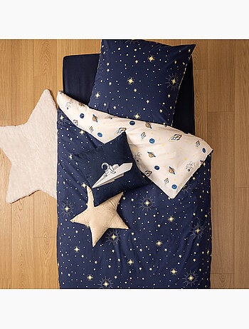 Parure de lit enfant imprimé réversible espace