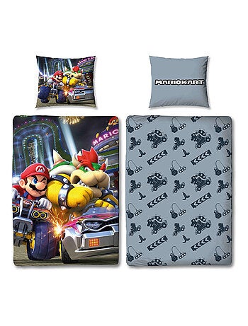 Parure de Lit Enfant Imprimée Réversible Mario KART