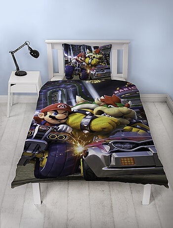 Parure de Lit Enfant Imprimée Réversible Mario KART