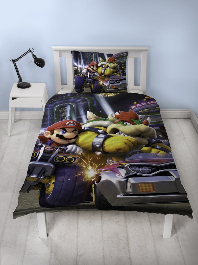 Parure de Lit Enfant Imprimée Réversible Mario KART Noir - Kiabi