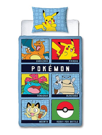 Parure de Lit Enfant Imprimée Réversible Pokémon BATTLE