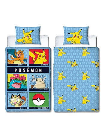 Parure de Lit Enfant Imprimée Réversible Pokémon BATTLE