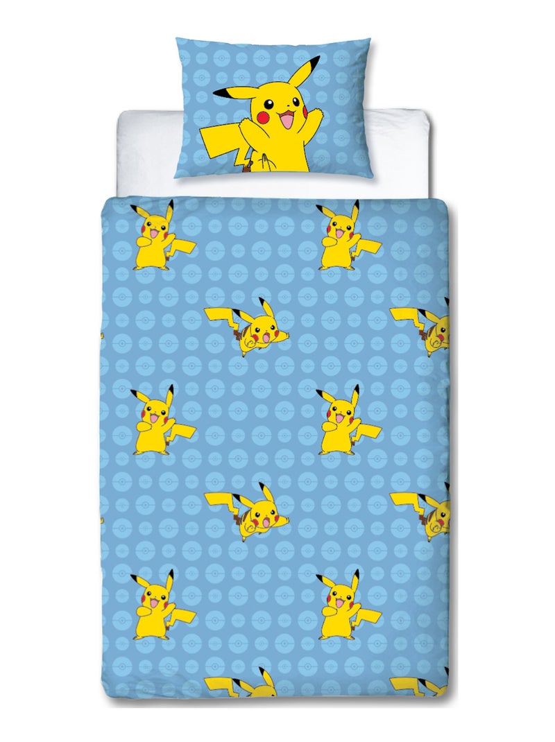Parure de Lit Enfant Imprimée Réversible Pokémon BATTLE Bleu - Kiabi