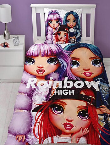 Parure de Lit Enfant Imprimée Réversible, Rainbow High Faces