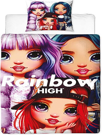 Parure de Lit Enfant Imprimée Réversible, Rainbow High Faces