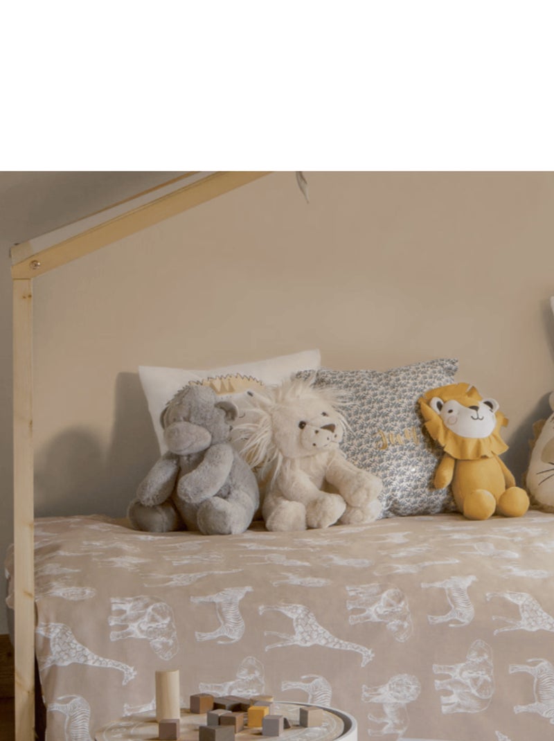 Parure de lit enfant imprimée "savane" Rose - Kiabi