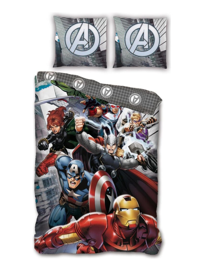 Parure de lit Enfant Iron Man et Captain America Gris - Kiabi