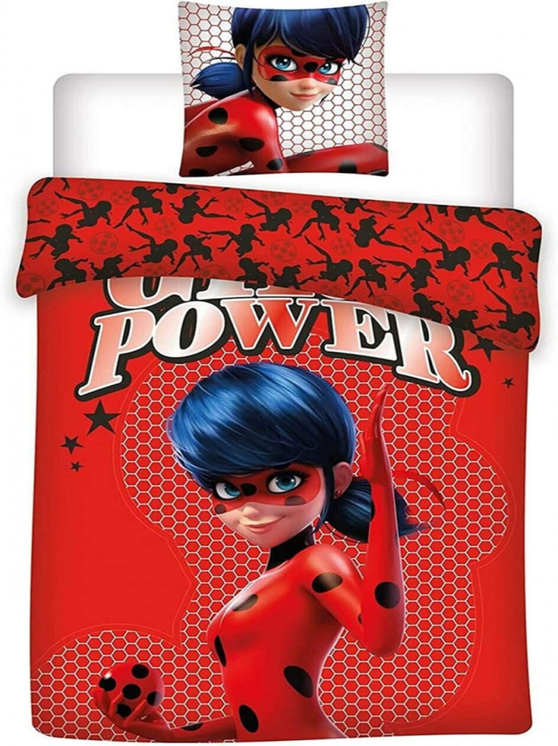 Parure de lit Enfant Ladybug Girl Power Rouge - Kiabi