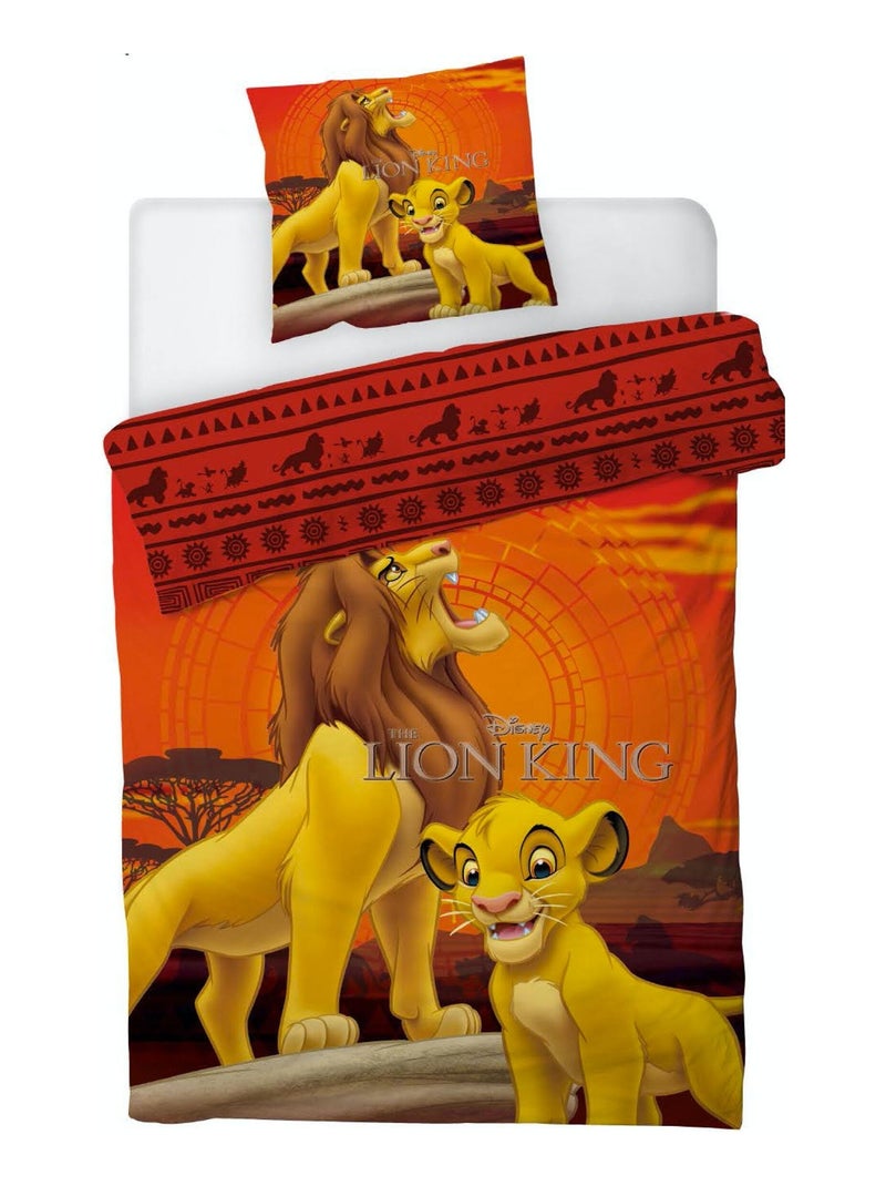 Parure de Lit Enfant Le Roi Lion Simba Rouge - Kiabi