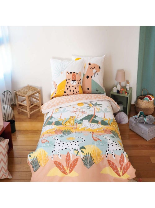 Parure de lit enfant Léopard - 100% coton adouci 57 fils - Kiabi