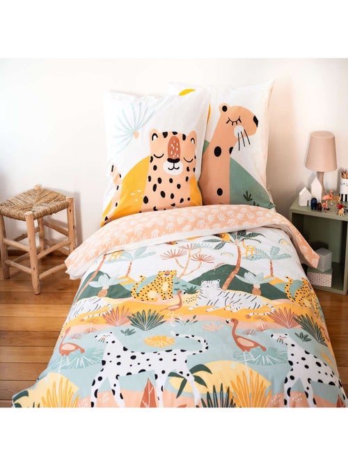 Parure de lit enfant Léopard - 100% coton adouci 57 fils - Kiabi