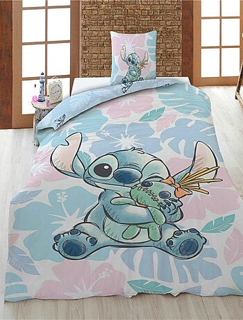 Parure de Lit Enfant Lilo et Stitch Imprimée Réversible Lit 1 place Polycoton Oeko Tex, SCRUMP