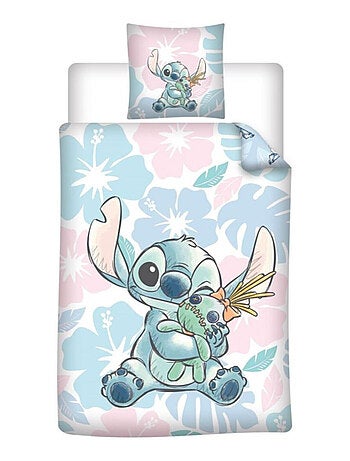Parure de Lit Enfant Lilo et Stitch Imprimée Réversible Lit 1 place Polycoton Oeko Tex, SCRUMP
