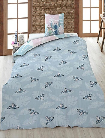 Parure de Lit Enfant Lilo et Stitch Imprimée Réversible Lit 1 place Polycoton Oeko Tex, SCRUMP