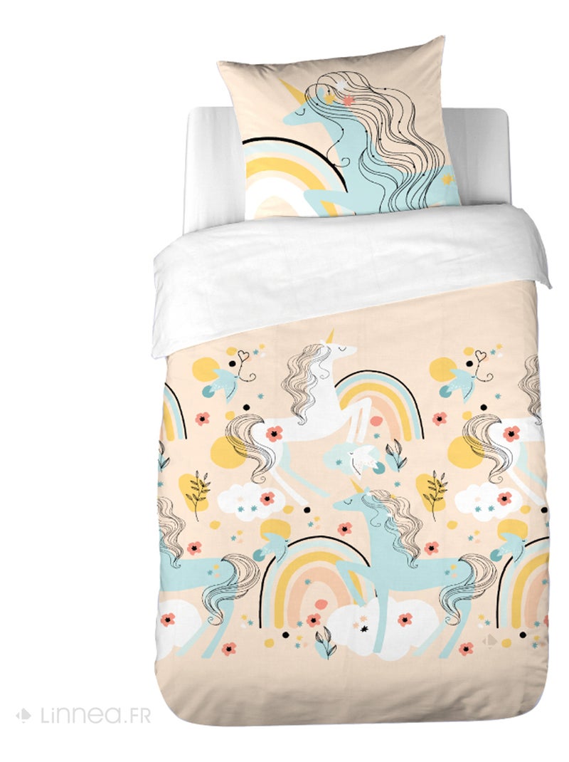 Parure de lit enfant LOLA en coton BCI adouci Blanc - Kiabi