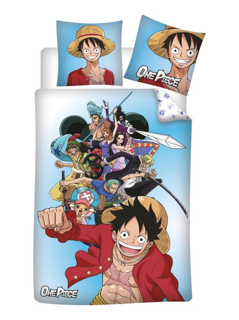 Parure de lit Enfant Manga Luffy Bleu - Kiabi