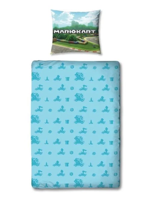 Parure de Lit Enfant Mario Kart, Microfibre Oeko-Tex, Imprimée Réversible, Lit 1 place, KARTING - Kiabi