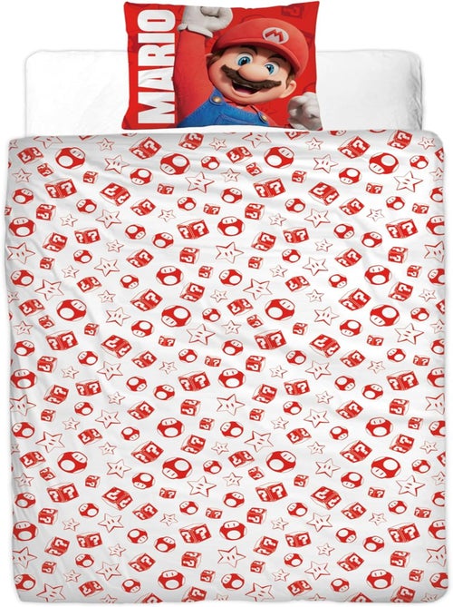 Parure de Lit Enfant Mario, Microfibre Oeko-Tex, Imprimée Réversible, Lit 1 place, LUIGI et TOAD - Kiabi