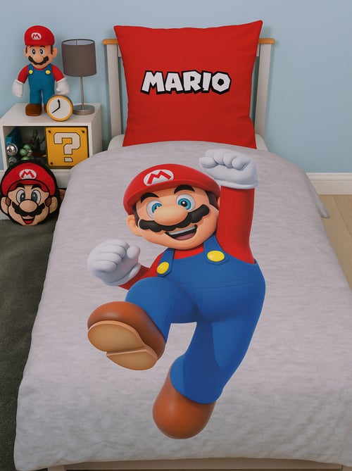 Parure de Lit Enfant Mario, Microfibre Oeko-Tex, Imprimée Réversible, Lit 1 place, LUIGI - Kiabi
