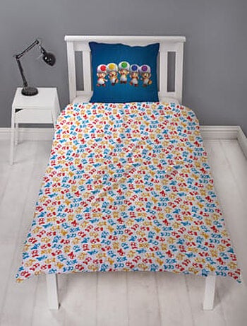 Parure de Lit Enfant Mario, Microfibre Oeko-Tex, Imprimée Réversible, Lit 1 place, PRINCESSE PEACH