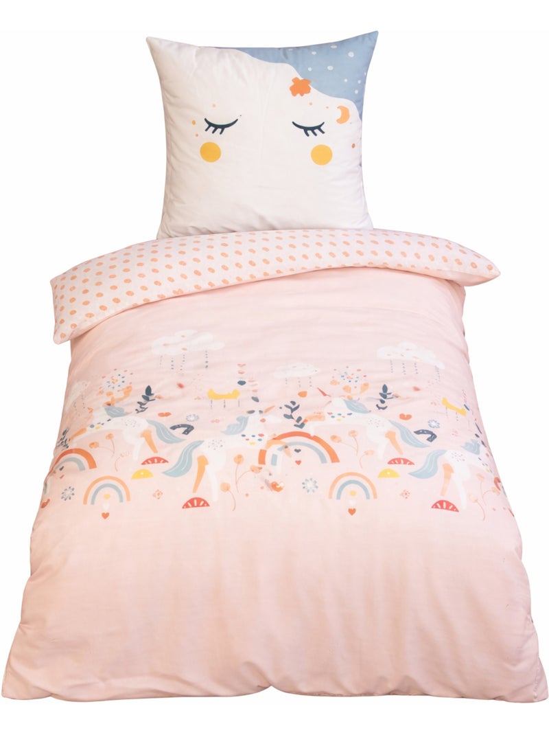 Parure de lit enfant microfibre FEE, 140x200cm Rose - Kiabi