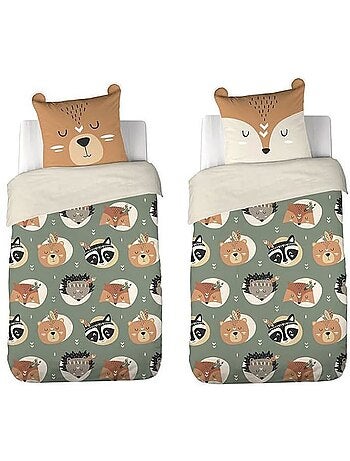 Parure de lit enfant microfibre forêt - 2 pièces