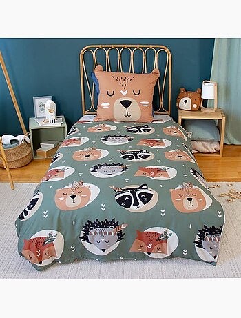 Parure de lit enfant microfibre forêt - 2 pièces