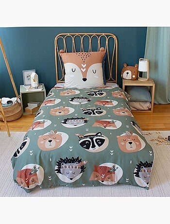 Parure de lit enfant microfibre forêt - 2 pièces