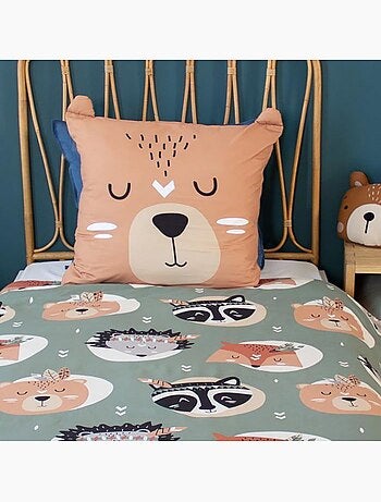 Parure de lit enfant microfibre forêt - 2 pièces