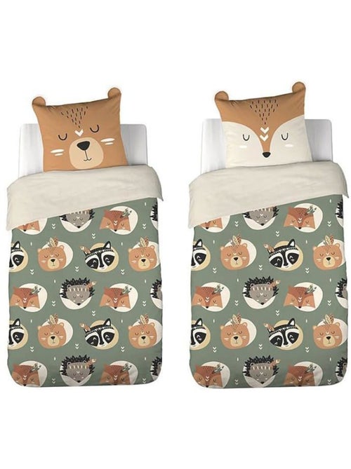 Parure de lit enfant microfibre forêt - 2 pièces - Kiabi
