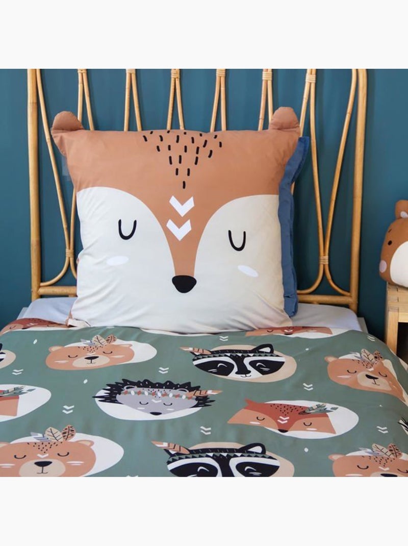 Parure de lit enfant microfibre forêt - 2 pièces Vert - Kiabi