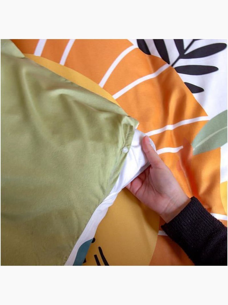 Parure de lit enfant microfibre lion - 2 pièces Jaune - Kiabi