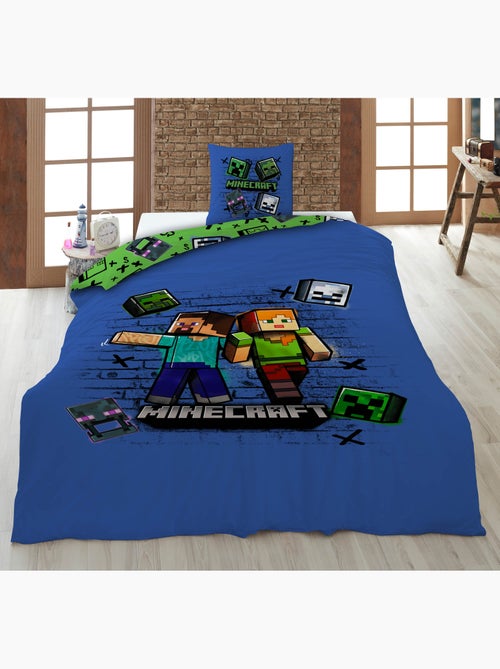 Parure de Lit Enfant Minecraft 140x200 cm + Taie 63x63 cm 100% Polyester - Kiabi