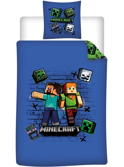 Parure de Lit Enfant Minecraft 140x200 cm + Taie 63x63 cm 100% Polyester - Kiabi