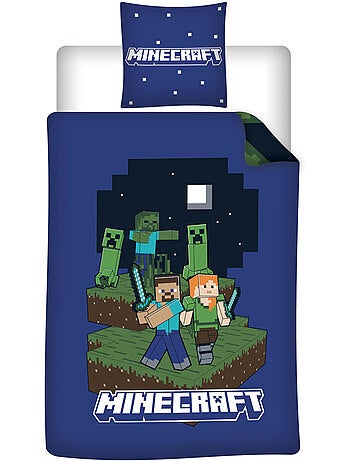 Parure de Lit Enfant Minecraft 140x200 cm + Taie 65x65 cm Polycoton