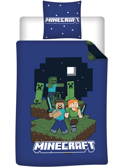 Parure de Lit Enfant Minecraft 140x200 cm + Taie 65x65 cm Polycoton - Kiabi