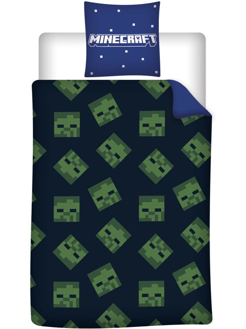 Parure de Lit Enfant Minecraft 140x200 cm + Taie 65x65 cm Polycoton - Kiabi