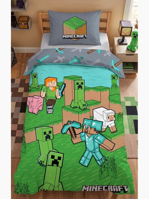 Parure de Lit Enfant Minecraft Animaux, 100% Coton Oeko-Tex, Lit 1 place - Kiabi Parure de Lit Enfant Minecraft Animaux, 100% Coton Oeko-Tex, Lit 1 place - Kiabi