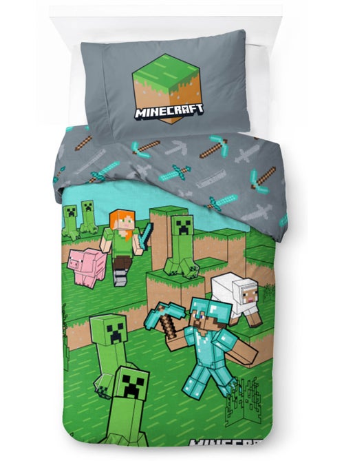 Parure de Lit Enfant Minecraft Animaux, 100% Coton Oeko-Tex, Lit 1 place - Kiabi Parure de Lit Enfant Minecraft Animaux, 100% Coton Oeko-Tex, Lit 1 place - Kiabi