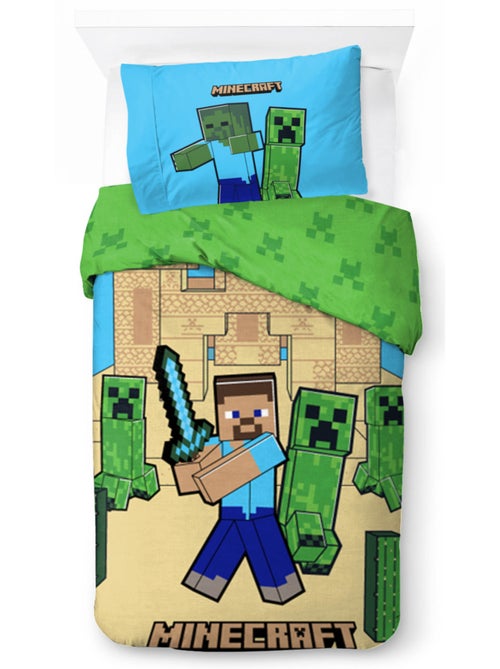 Parure de Lit Enfant Minecraft Châteaux, 100% Coton Oeko-Tex, Lit 1 place - Kiabi
