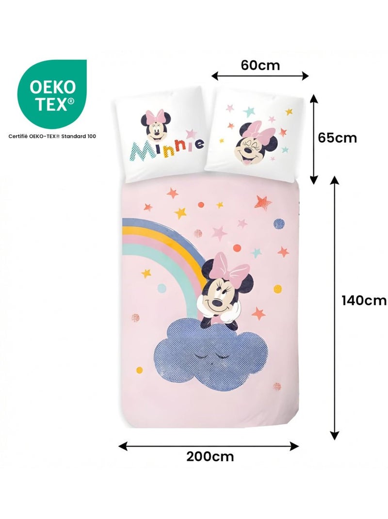 Parure de lit enfant Minnie réversible – 100% coton Rose - Kiabi