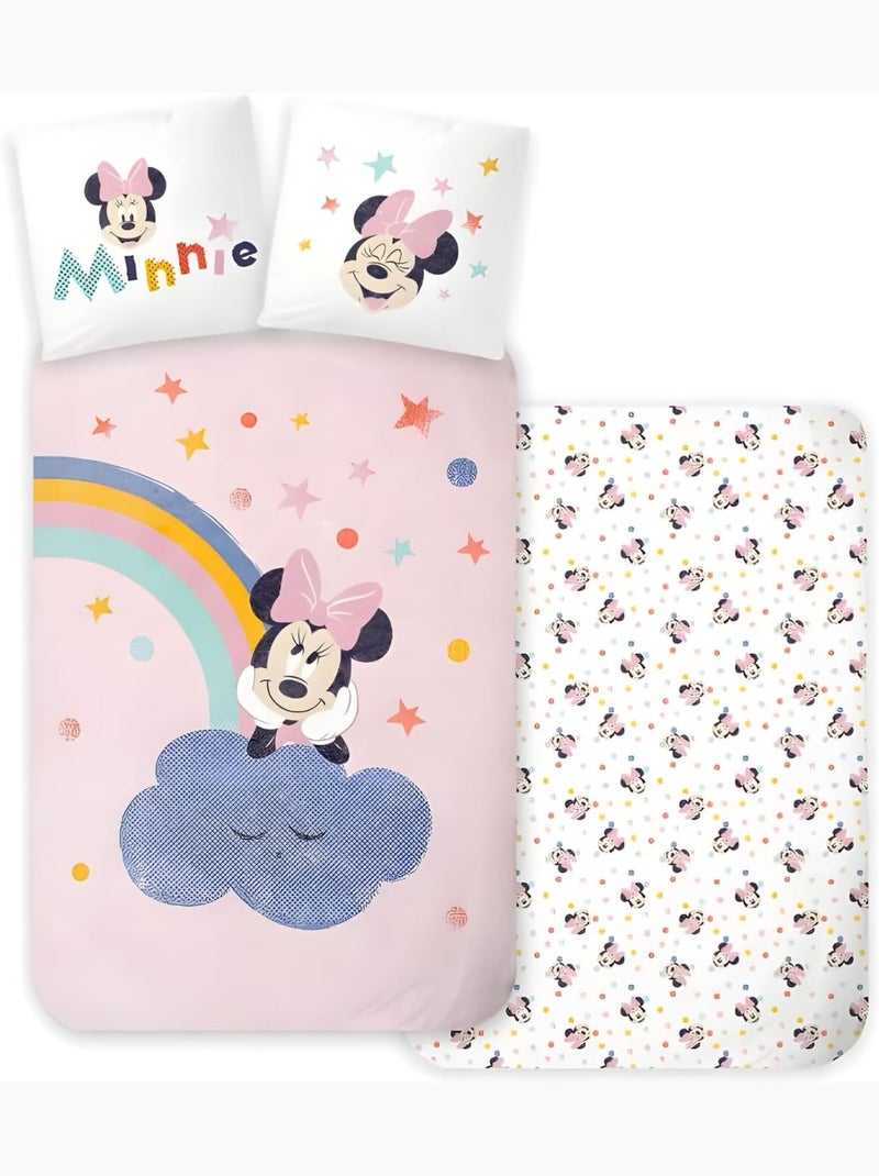 Parure de lit enfant Minnie réversible – 100% coton Rose - Kiabi