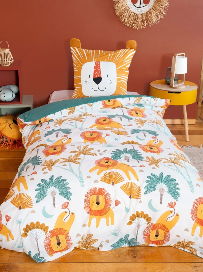 Parure de Lit Enfant – Motif Lion Joyeux – 100% polyester – 140x200 cm Beige - Kiabi